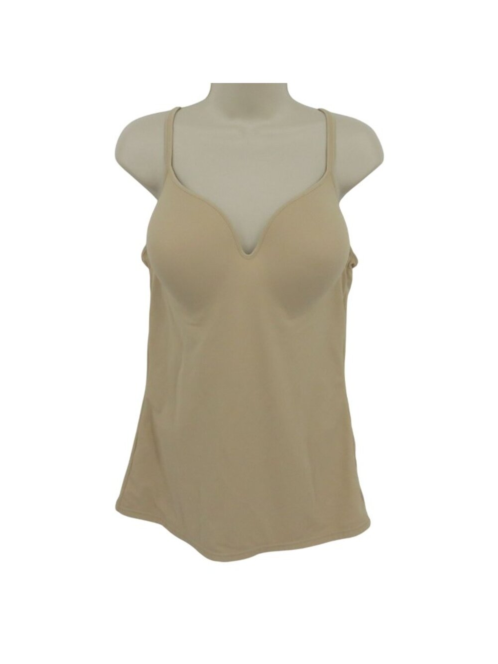 Maidenform Women 8 Extra Large XL Solid Beige Padded Bra Tank Top W83070 Shirt